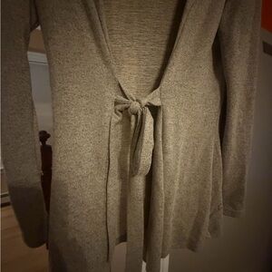 Elegant Tie-Front Cardigan - Tan